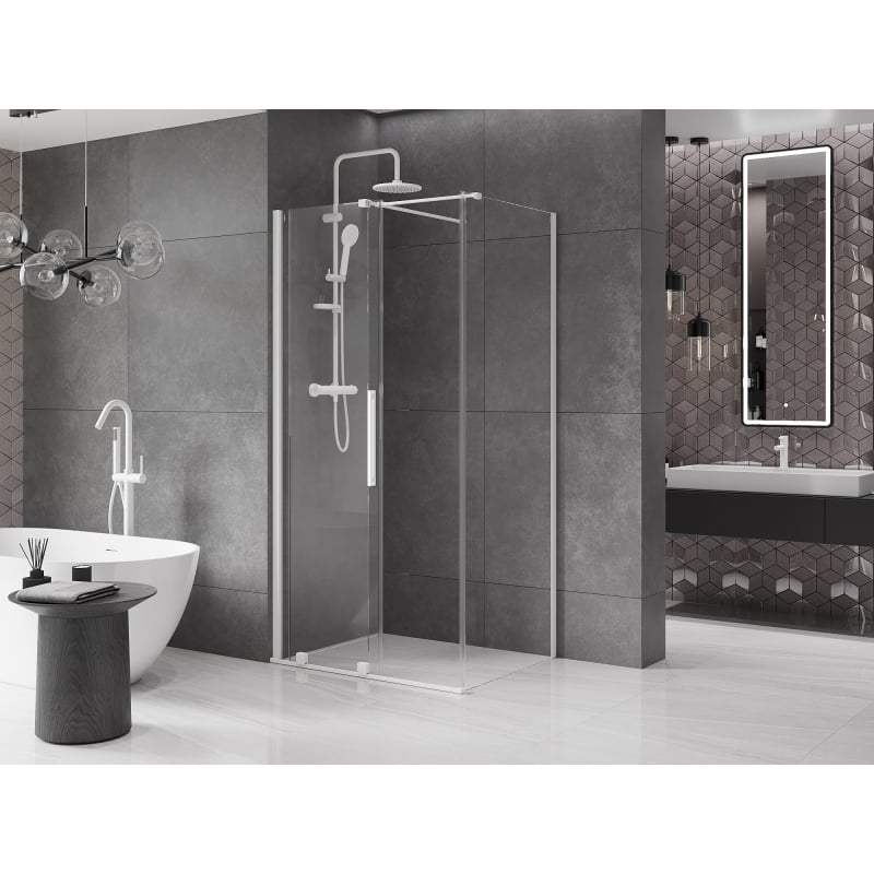 Mexen Velar klizni tuš kabina 120 x 85 cm, prozirna, bijela - 871-120-085-01-20