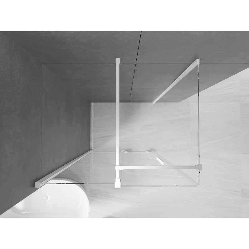 Mexen Velar cabina doccia scorrevole 120 x 100 cm, trasparente, bianca - 871-120-100-01-20