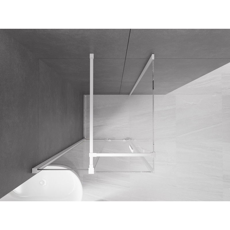 Mexen Velar douchecabine schuif 100 x 100 cm, transparant, wit - 871-100-100-01-20