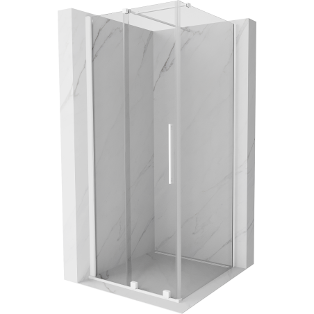 Mexen Velar sliding shower cabin 90 x 90 cm, transparent, white - 871-090-090-01-20