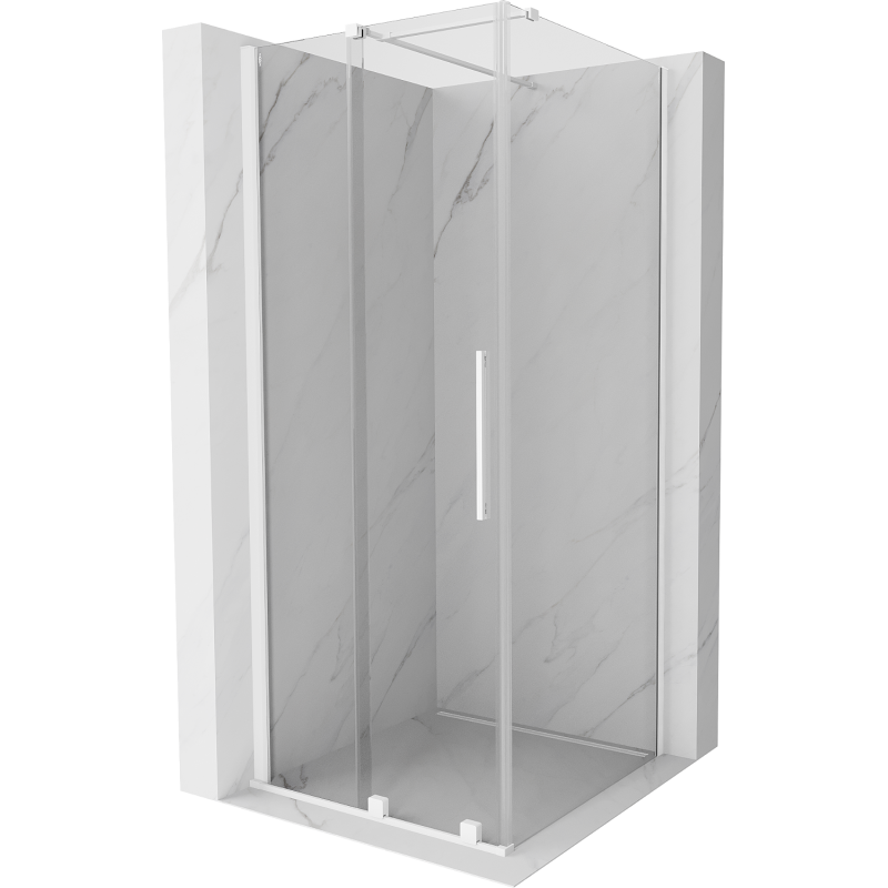 Mexen Velar sliding shower cabin 100 x 100 cm, transparent, white - 871-100-100-01-20