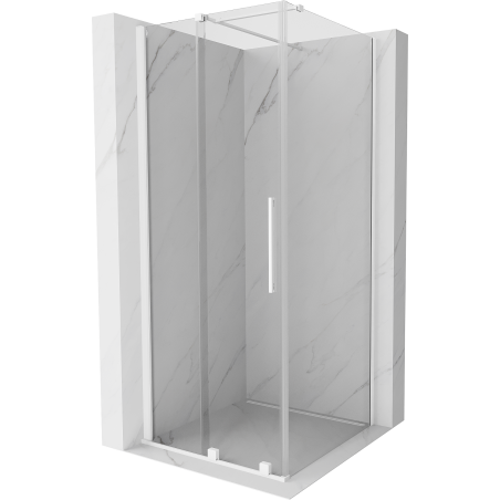 Mexen Velar sliding shower cabin 100 x 100 cm, transparent, white - 871-100-100-01-20