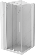 Mexen Velar cabina doccia scorrevole 100 x 100 cm, trasparente, bianca - 871-100-100-01-20