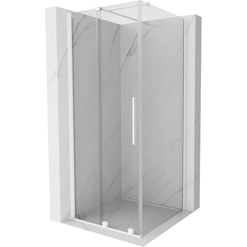 Mexen Velar liuguksega dušinurk 110 x 110 cm, läbipaistev, valge - 871-110-110-01-20