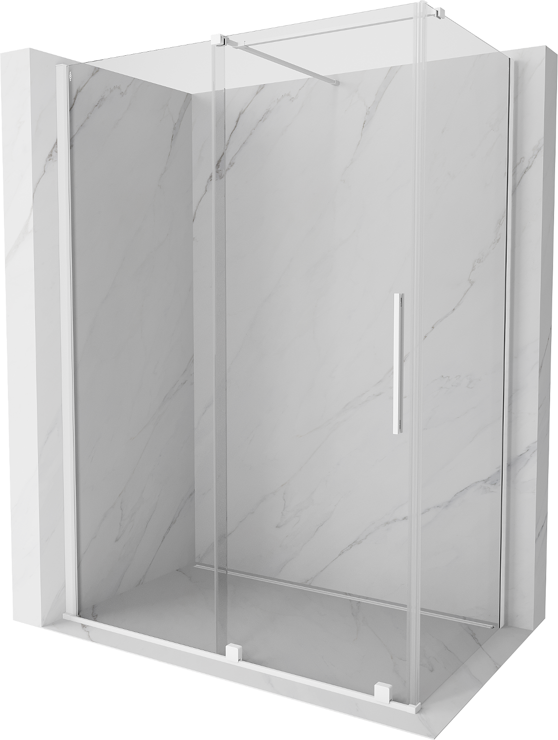 Mexen Velar kabina prysznicowa rozsuwana 130 x 75 cm, transparent, biała - 871-130-075-01-20