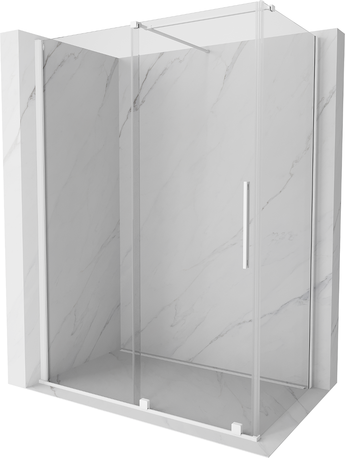 Mexen Velar kabina prysznicowa rozsuwana 140 x 70 cm, transparent, biała - 871-140-070-01-20