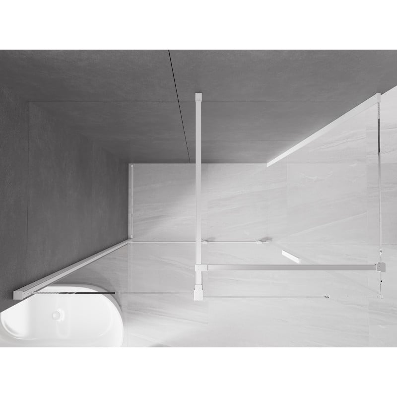 Mexen Velar Duschkabine Schiebetür 150 x 80 cm, transparent, weiß - 871-150-080-01-20