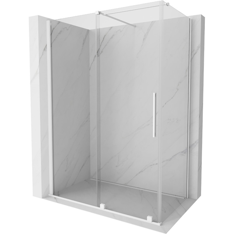 Mexen Velar klizna za tuš na razvlačenje 150 x 90 cm, prozirna, bijela - 871-150-090-01-20