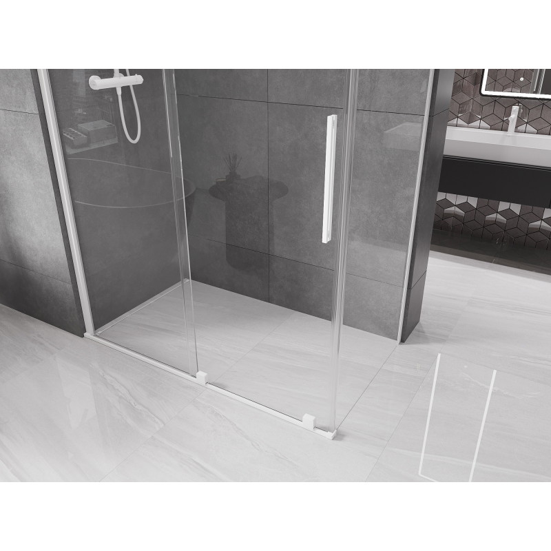 Mexen Velar klizna za tuš na razvlačenje 150 x 90 cm, prozirna, bijela - 871-150-090-01-20