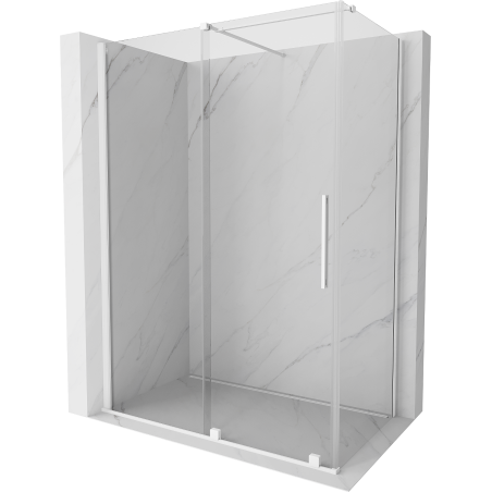 Mexen Velar cabine de douche coulissante 140 x 75 cm, transparent, blanc - 871-140-075-01-20