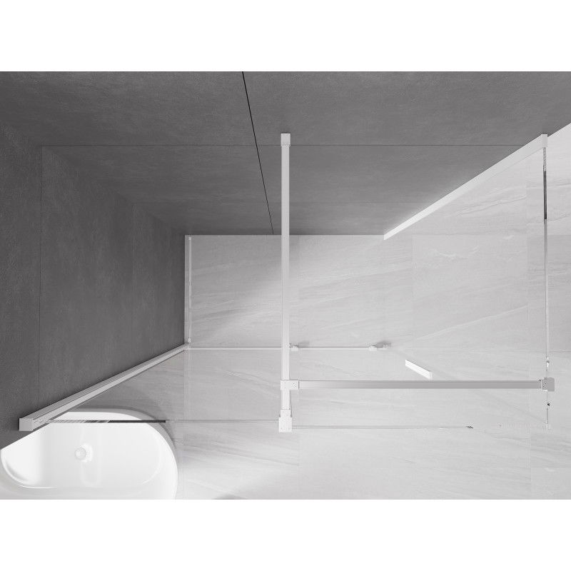 Mexen Velar bīdāmā dušas kabīne 160 x 70 cm, caurspīdīga, balta - 871-160-070-01-20