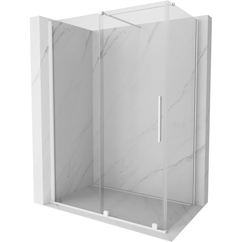 Mexen Velar kabina prysznicowa rozsuwana 160 x 75 cm, transparent, biała - 871-160-075-01-20