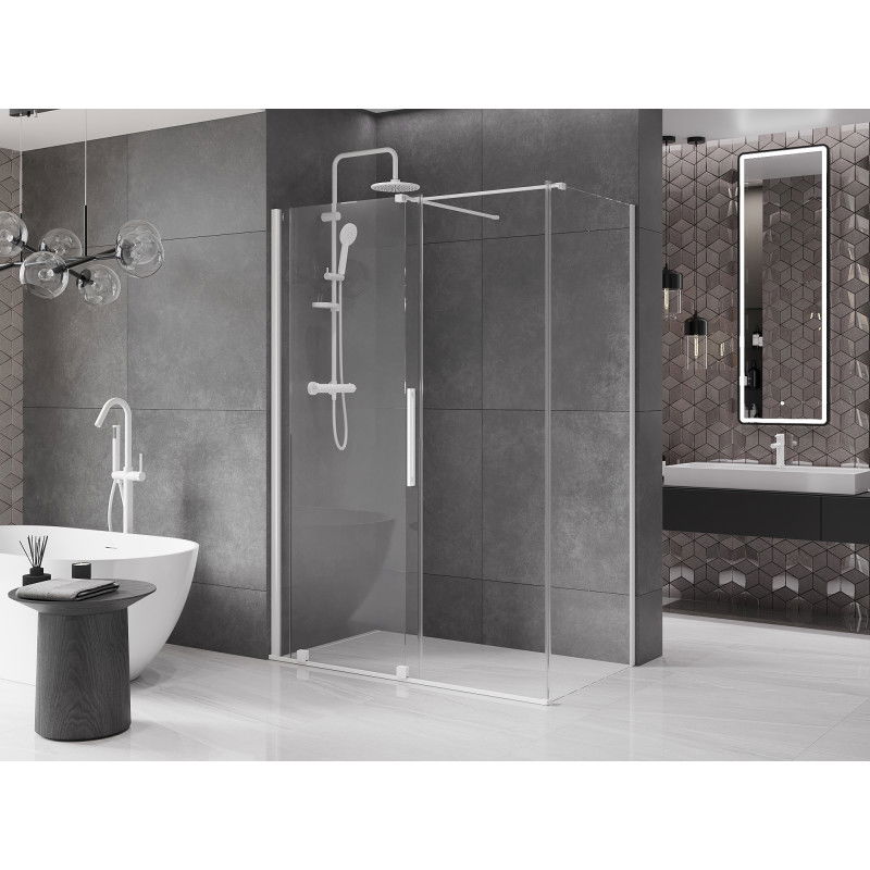 Mexen Velar cabine de douche coulissante 160 x 80 cm, transparente, blanche - 871-160-080-01-20