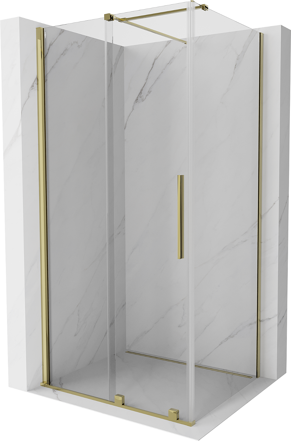 Mexen Velar kabina prysznicowa rozsuwana 90 x 70 cm, transparent, złota - 871-090-070-01-50