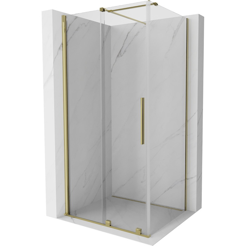 Mexen Velar liuglev dušinurk 90 x 80 cm, läbipaistev, kuldne - 871-090-080-01-50