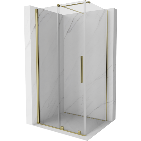 Mexen Velar klizna tuš kabina klizna 90 x 80 cm, prozirna, zlatna - 871-090-080-01-50