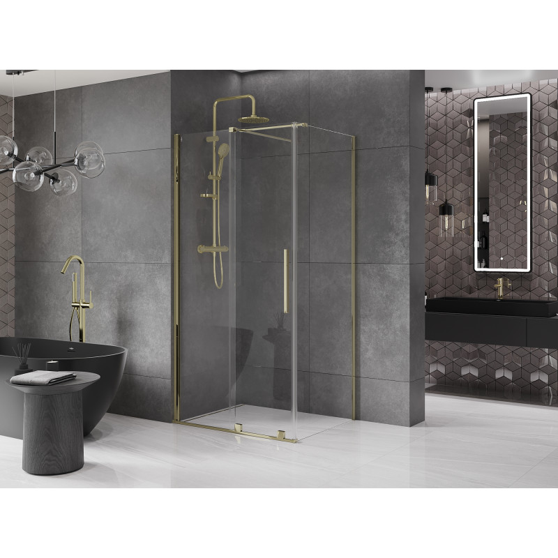 Mexen Velar kabina prysznicowa rozsuwana 90 x 85 cm, transparent, złota - 871-090-085-01-50