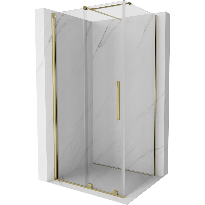Mexen Velar Duschkabine, verschiebbar, 110 x 80 cm, transparent, golden - 871-110-080-01-50