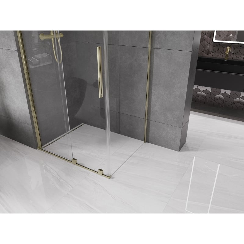 Mexen Velar cabine de douche coulissante 100 x 90 cm, transparent, dorée - 871-100-090-01-50