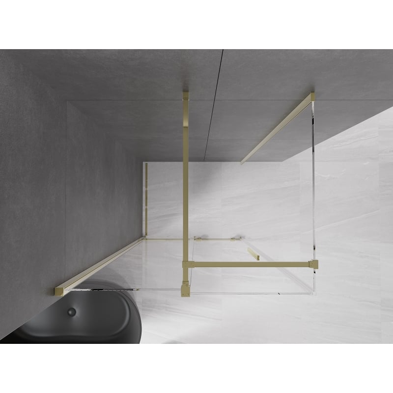 Mexen Velar cabine de douche coulissante 100 x 90 cm, transparent, dorée - 871-100-090-01-50
