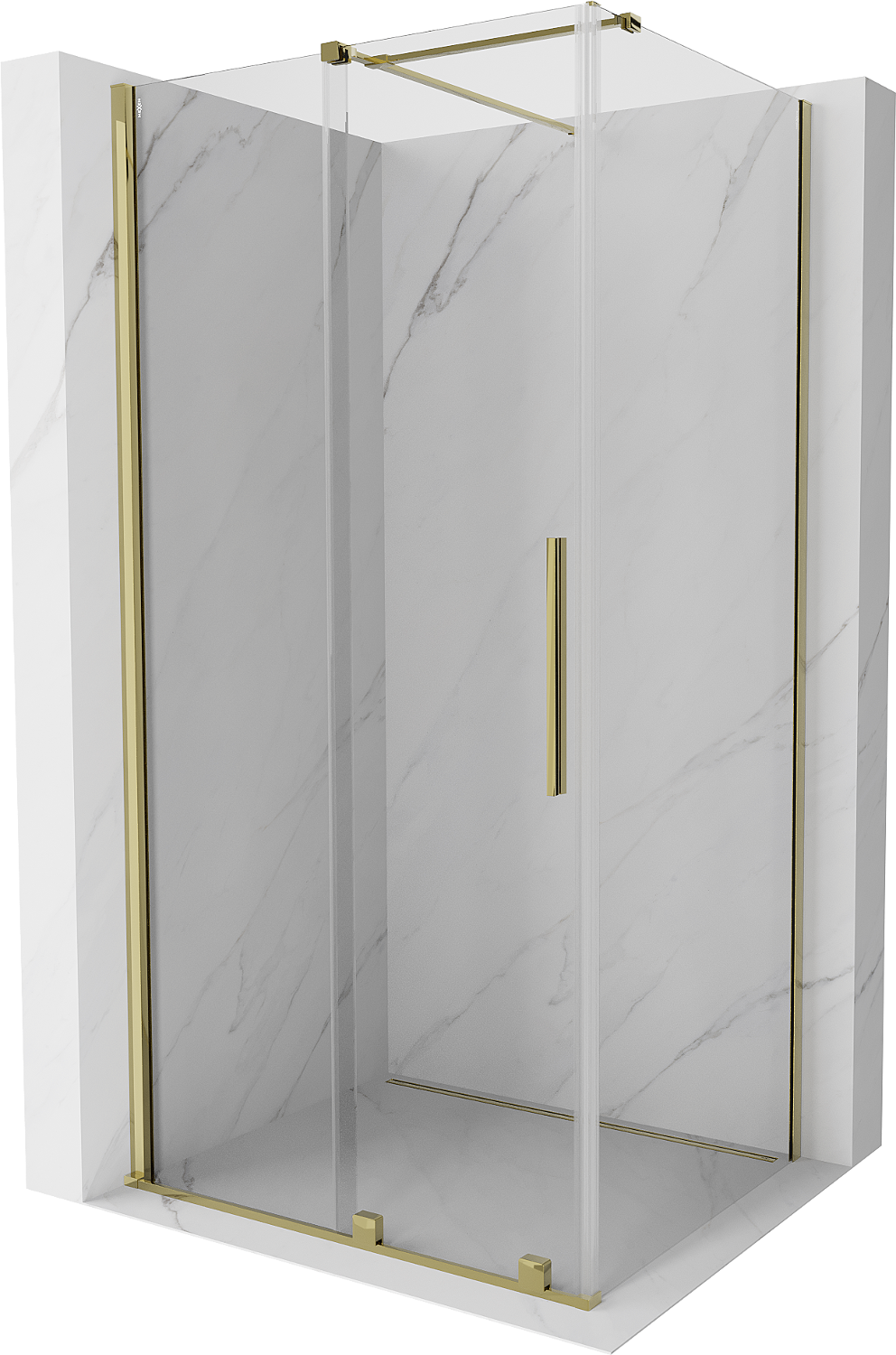 Mexen Velar kabina prysznicowa rozsuwana 120 x 70 cm, transparent, złota - 871-120-070-01-50