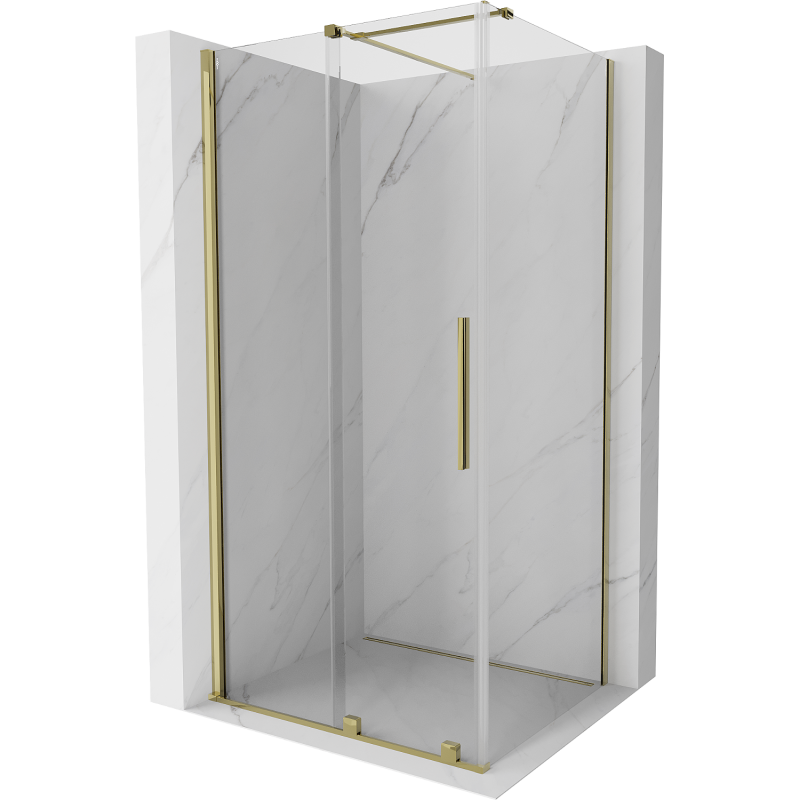 Mexen Velar kabina prysznicowa rozsuwana 120 x 80 cm, transparent, złota - 871-120-080-01-50