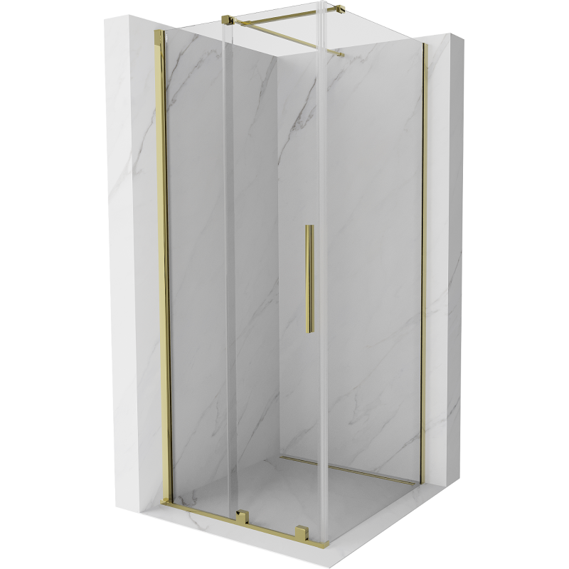 Mexen Velar kabina prysznicowa rozsuwana 90 x 90 cm, transparent, złota - 871-090-090-01-50