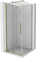 Mexen Velar skjutbar duschkabin 90 x 90 cm, transparent, guld - 871-090-090-01-50