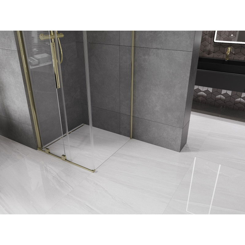 Mexen Velar cabine de douche coulissante 90 x 90 cm, transparent, doré - 871-090-090-01-50