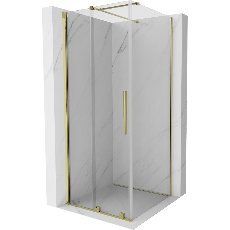 Mexen Velar Schiebeduschkabine 100 x 100 cm, transparent, gold - 871-100-100-01-50