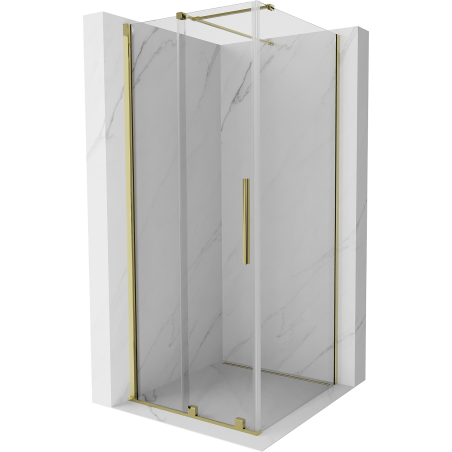 Mexen Velar kabina prysznicowa rozsuwana 100 x 100 cm, transparent, złota - 871-100-100-01-50