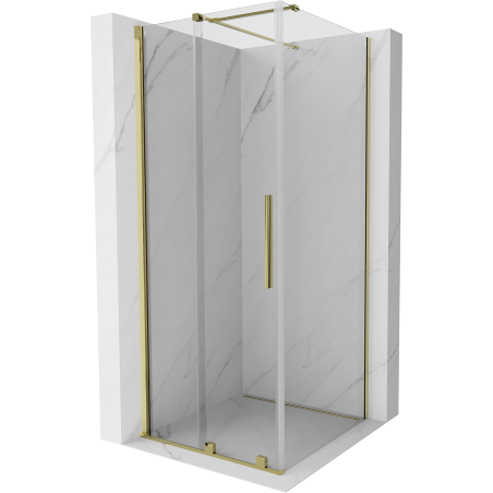 Mexen Velar Schiebeduschkabine 100 x 100 cm, transparent, gold - 871-100-100-01-50