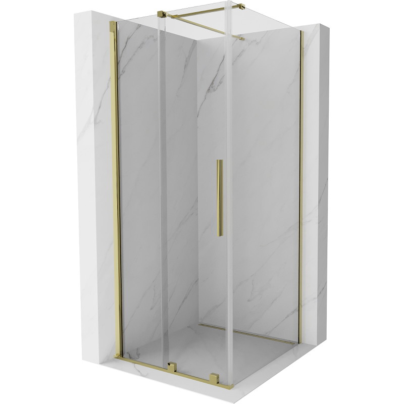 Mexen Velar schuifdouchecabine 110 x 110 cm, transparant, goud - 871-110-110-01-50