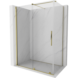 Mexen Velar kabina prysznicowa rozsuwana 130 x 70 cm, transparent, złota - 871-130-070-01-50