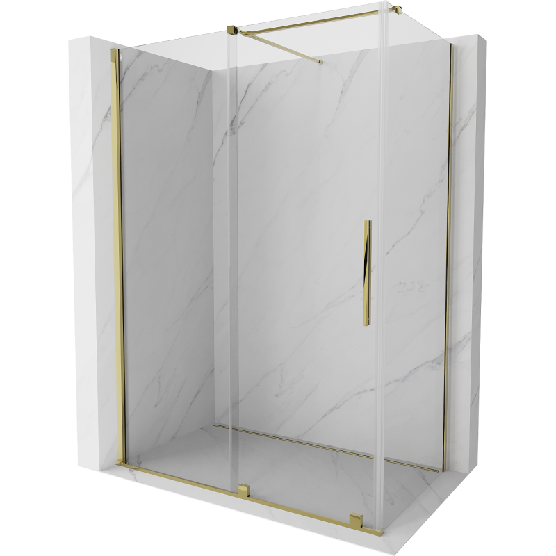 Mexen Velar kabina prysznicowa rozsuwana 130 x 75 cm, transparent, złota - 871-130-075-01-50