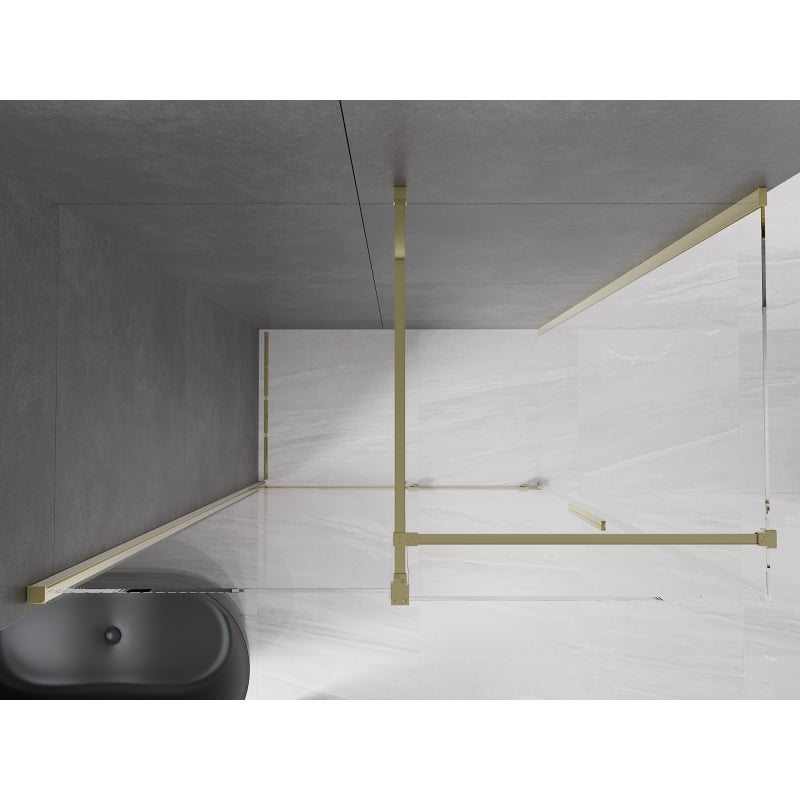 Mexen Velar verschiebbare Duschkabine 140 x 70 cm, transparent, gold - 871-140-070-01-50