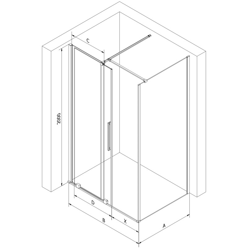 Mexen Velar cabina de ducha corredera 150 x 75 cm, transparente, dorada - 871-150-075-01-50