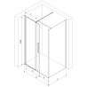 Mexen Velar kabina prysznicowa rozsuwana 150 x 75 cm, transparent, złota - 871-150-075-01-50