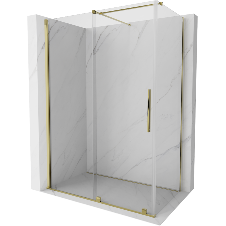 Mexen Velar kabina prysznicowa rozsuwana 150 x 80 cm, transparent, złota - 871-150-080-01-50