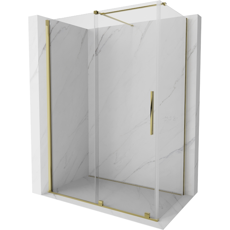 Mexen Velar kabina prysznicowa rozsuwana 150 x 90 cm, transparent, złota - 871-150-090-01-50