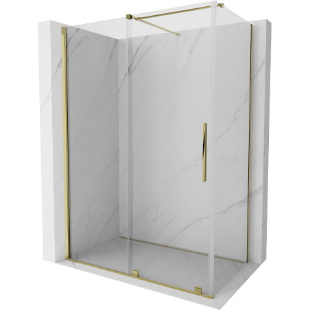 Cabine de douche coulissante Mexen Velar 150 x 90 cm, transparente, dorée - 871-150-090-01-50