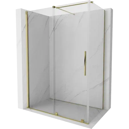Mexen Velar Duschkabine zum Schieben 160 x 75 cm, transparent, Gold - 871-160-075-01-50