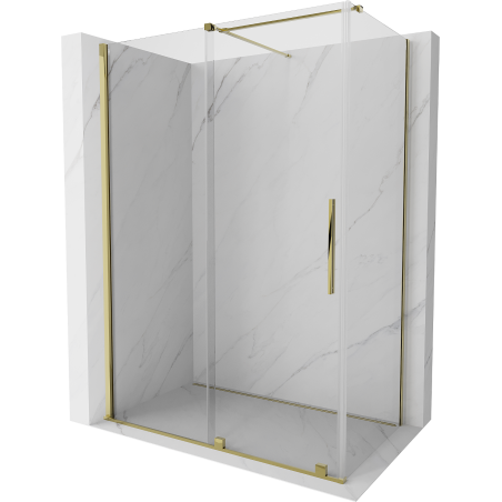 Mexen Velar Sliding Shower Enclosure 160 x 85 cm, Transparent, Gold - 871-160-085-01-50