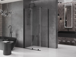 Mexen Velar klizni tuš 90 x 75 cm, proziran, crni - 871-090-075-01-70