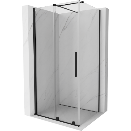 Mexen Velar klizna za tuš s kliznim vratima 90 x 80 cm, prozirna, crna - 871-090-080-01-70