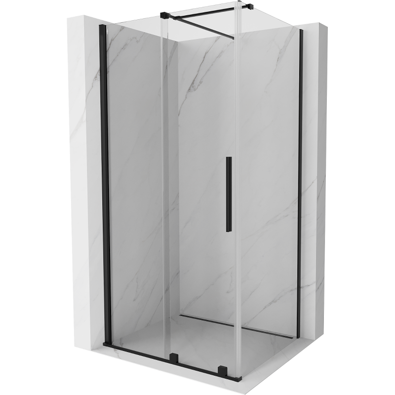Mexen Velar cabine de douche coulissante 100 x 80 cm, transparent, noir - 871-100-080-01-70