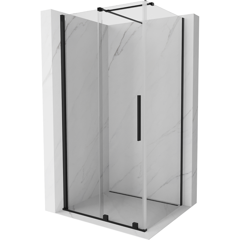 Mexen Velar kabina prysznicowa rozsuwana 100 x 80 cm, transparent, czarna - 871-100-080-01-70