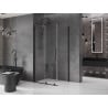 Mexen Velar ausziehbare Duschabtrennung 100 x 80 cm, transparent, Schwarz - 871-100-080-01-70