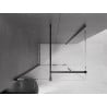 Mexen Velar ausziehbare Duschabtrennung 100 x 80 cm, transparent, Schwarz - 871-100-080-01-70