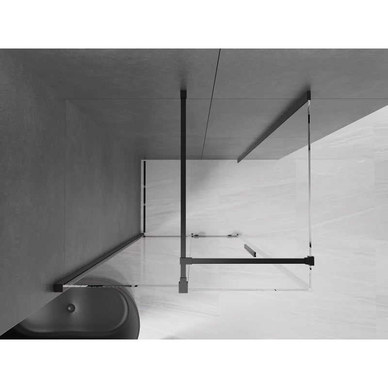 Mexen Velar cabine de douche coulissante 100 x 120 cm, transparente, noire - 871-100-120-01-70